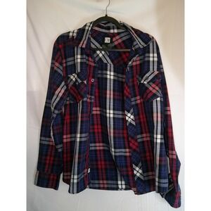 OP Ocean Pacific Plaid Button Down‎ Shirt Mens M Casual Long Sleeve